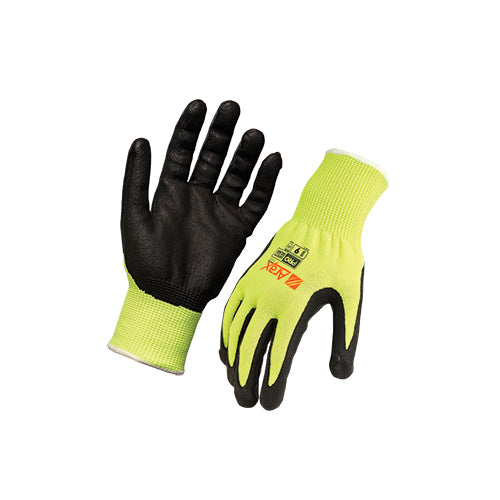 Pro Choice Arax Gold Cut Resistant Hi Vis Glove Nitrile Sand Dip