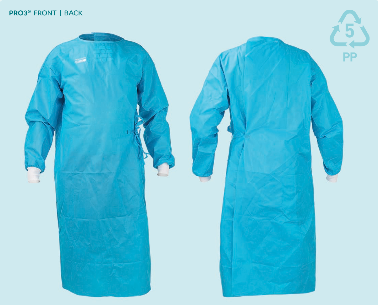 PRO3® Multigate AAMI 3 Surgical Gown, Fully Recyclable. All Sizes