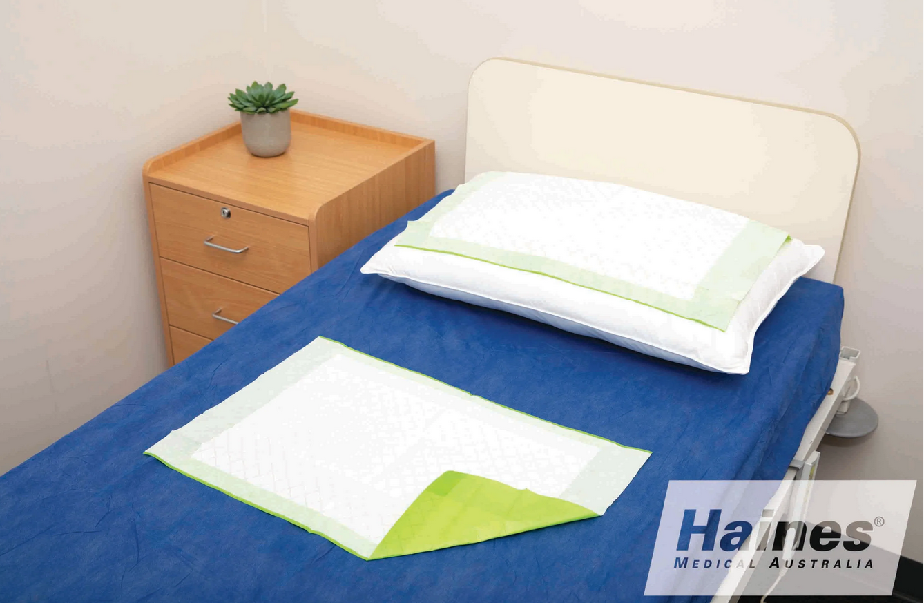 Haines Greeny® Eco Friendly Absorbent Compostable Underpad. Small Medium and Large Each. GST Free