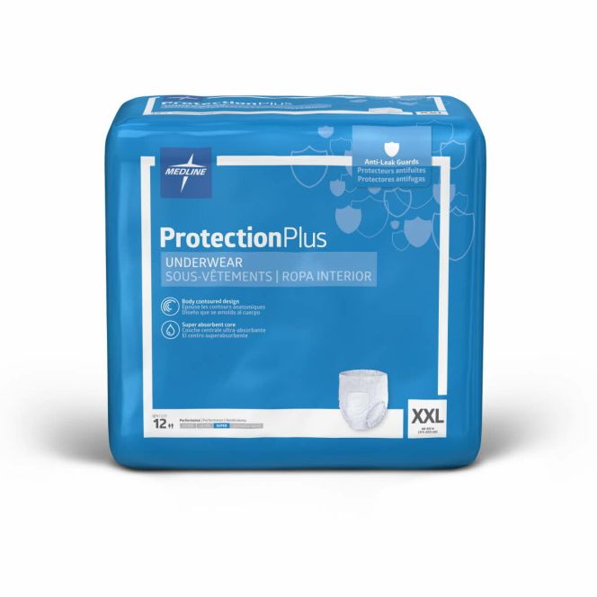 Medline Protection Plus Super Extended Underwear (Small, Medium, Large, Xlarge, XXLarge)GST Free