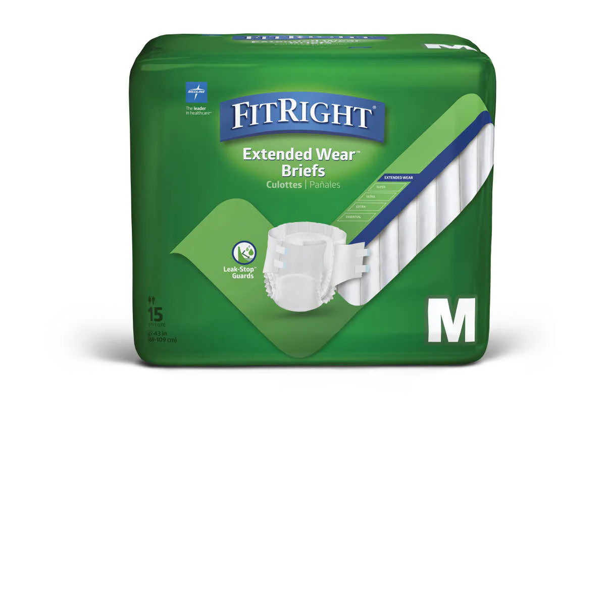 Medline Extended Wear High-Capacity Adult Incontinence Briefs -Heavy Absorbency  (Small, Medium, Large, XLarge)GST Free