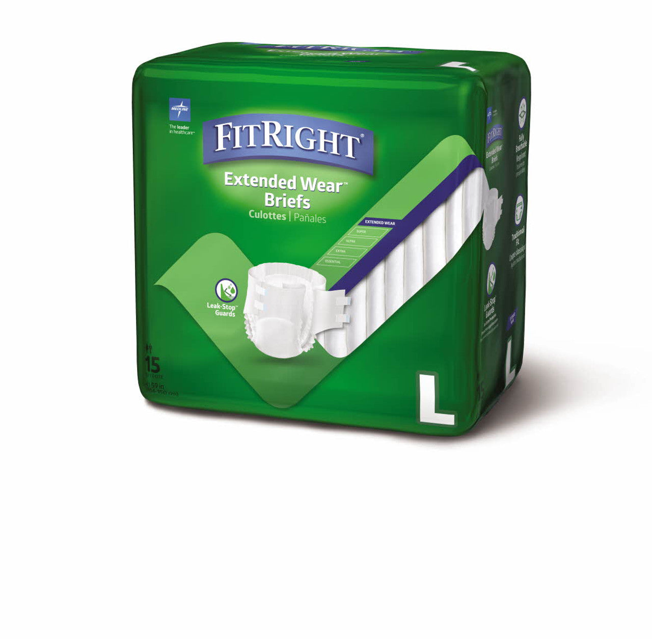 Medline Extended Wear High-Capacity Adult Incontinence Briefs -Heavy Absorbency  (Small, Medium, Large, XLarge)GST Free
