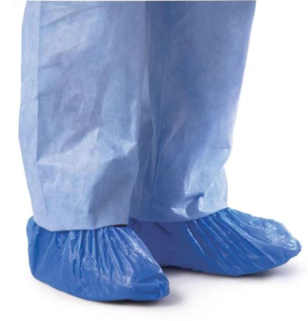 Medline Shoe Cover Poly Blue CPE One Size Fits All. Pack of 1000