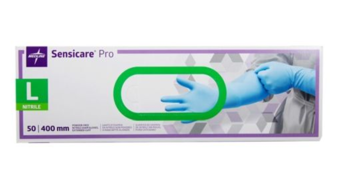 Sensicare Pro 16" Heavy Duty Extended Cuff Nitrile Gloves (Size: XS, S, M, L, XL)